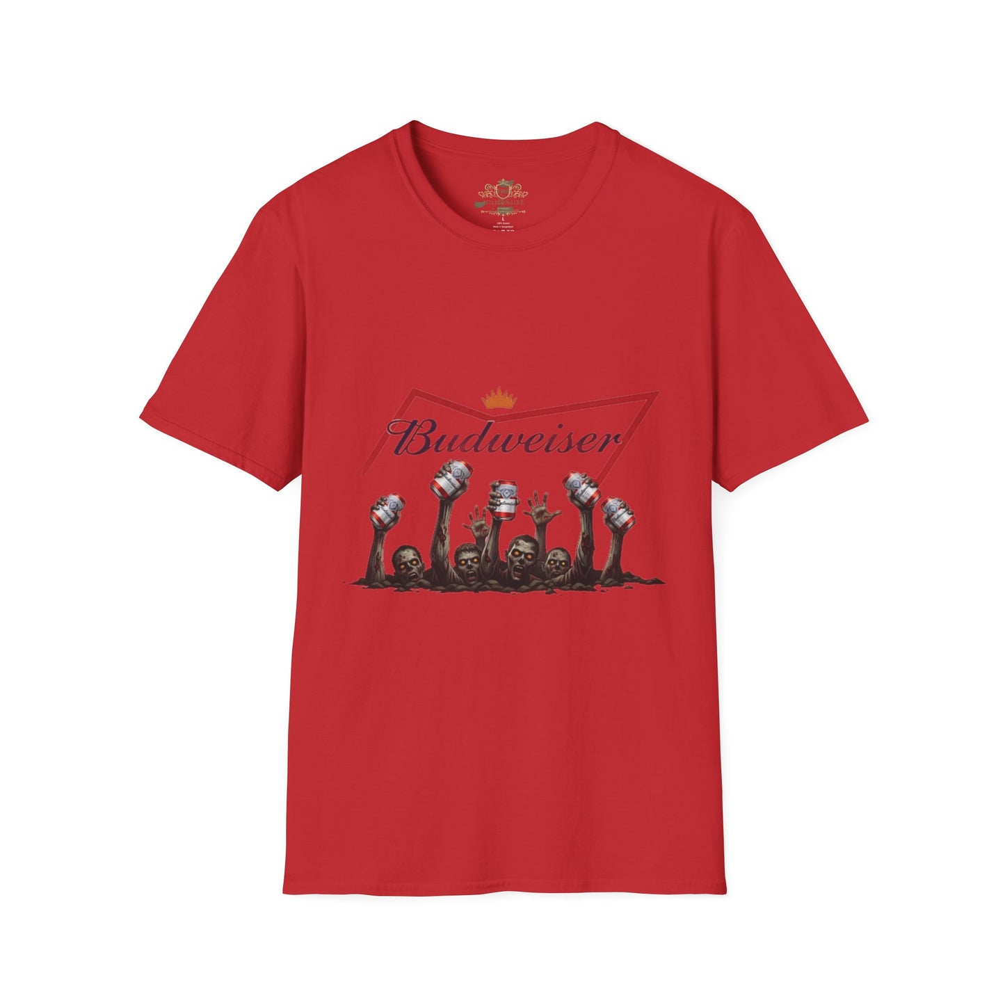 Budweiser Zombie Unisex T-Shirt, Softstyle Tee, Casual Wear, Halloween Party Shirt, Beer Lover Gift, Great for Festivals