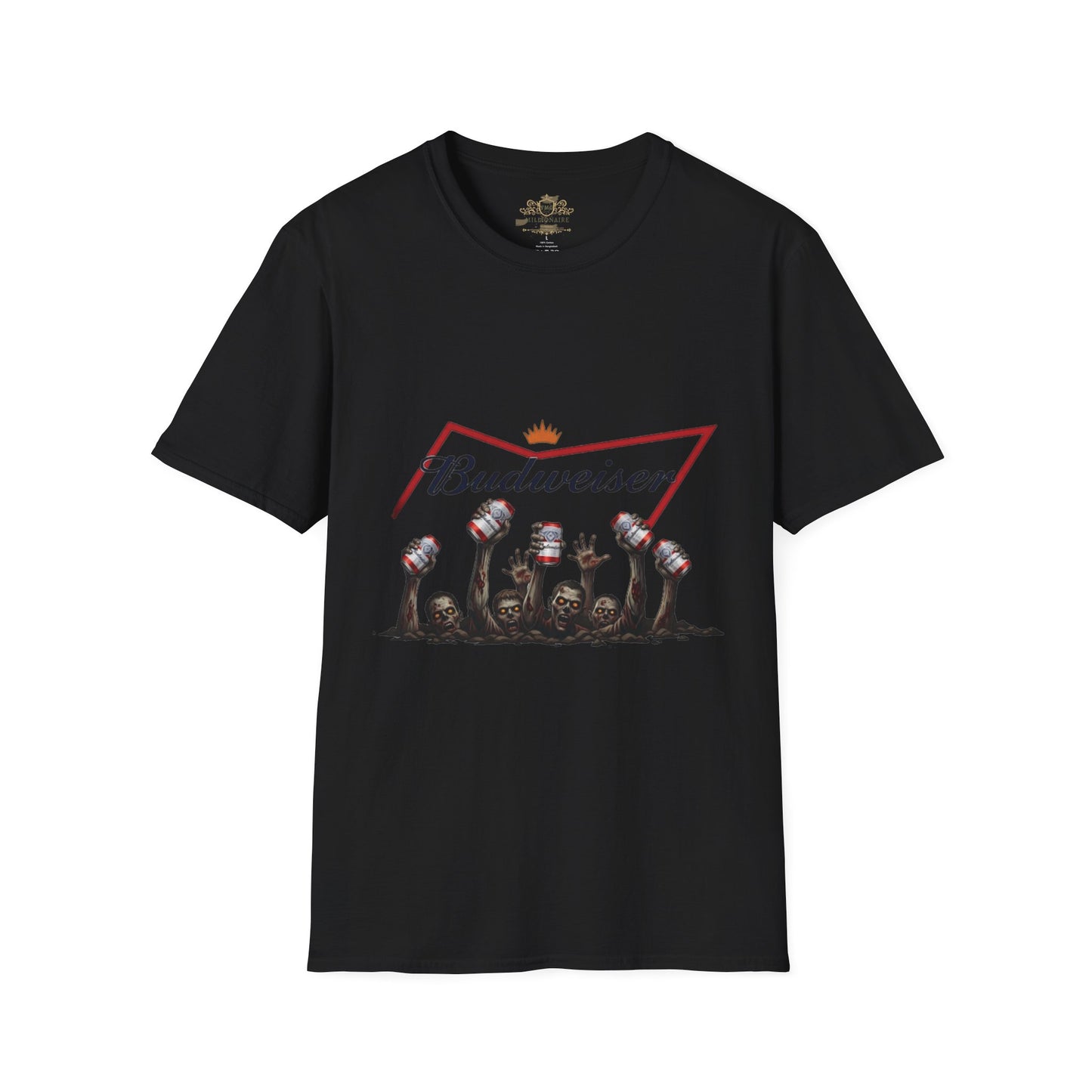 Budweiser Zombie Unisex T-Shirt, Softstyle Tee, Casual Wear, Halloween Party Shirt, Beer Lover Gift, Great for Festivals