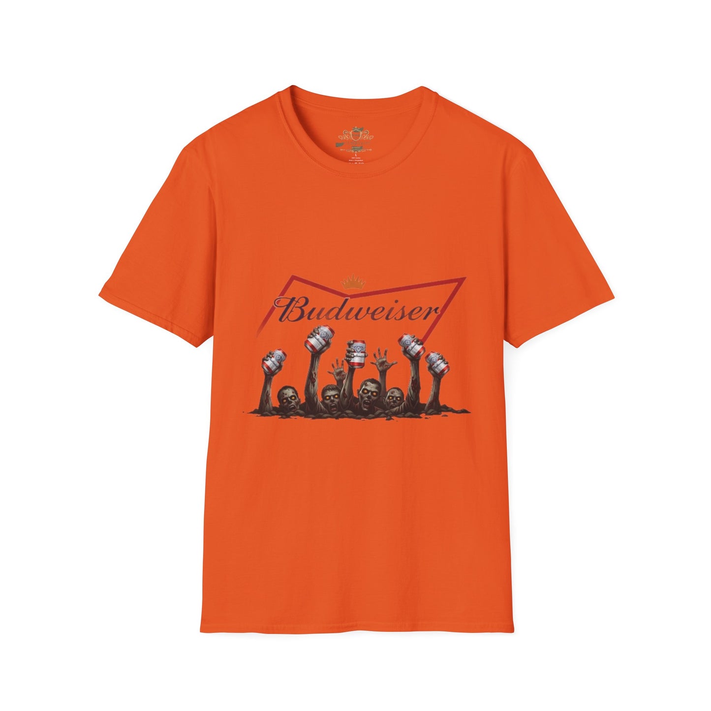 Budweiser Zombie Unisex T-Shirt, Softstyle Tee, Casual Wear, Halloween Party Shirt, Beer Lover Gift, Great for Festivals